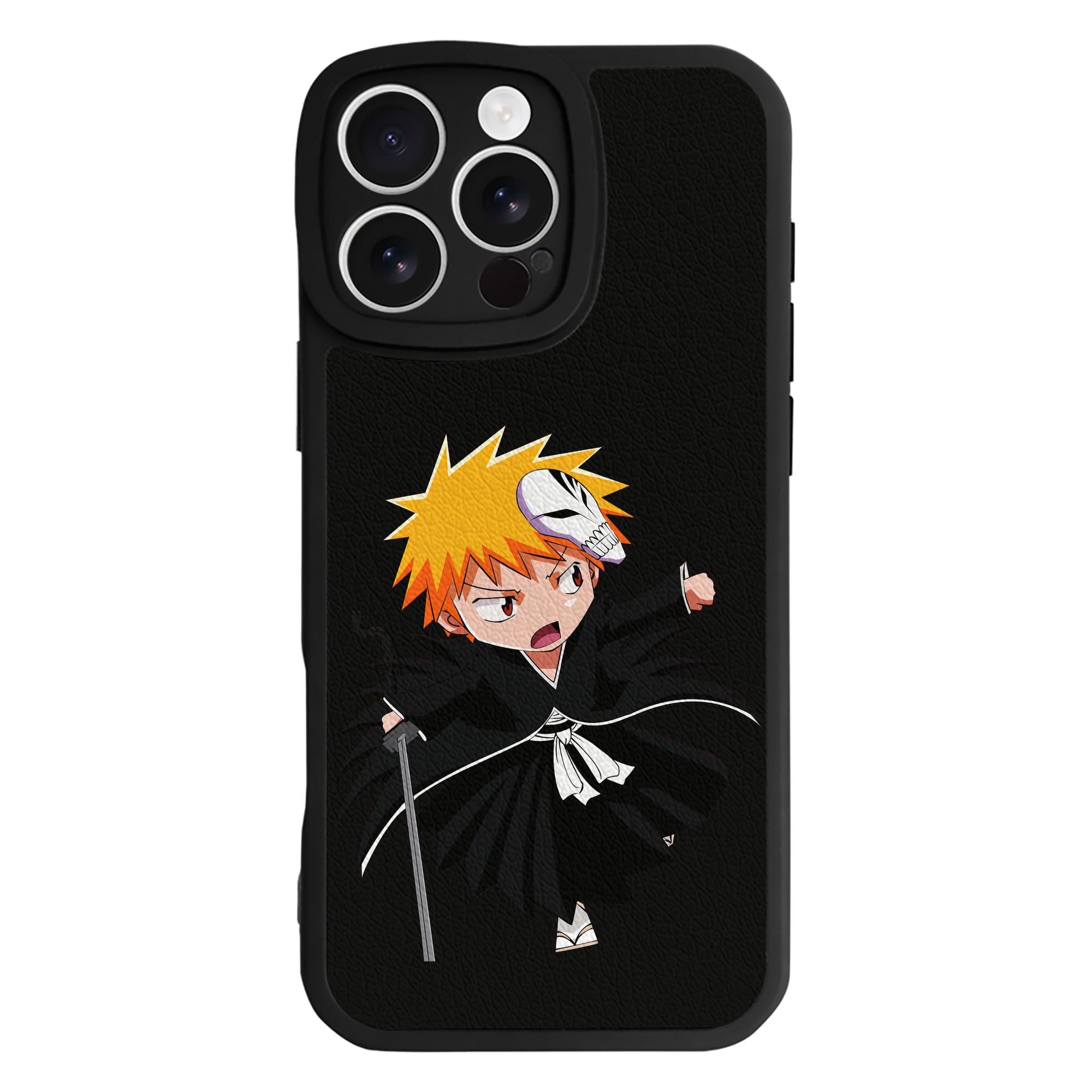ブリーチ 黒崎一護（くろさき いちご）BLEACH Kurosaki Ichigo 【iPhone 16シリーズ対応】シリコンスマホケース（レザー調） 材質：シリコン